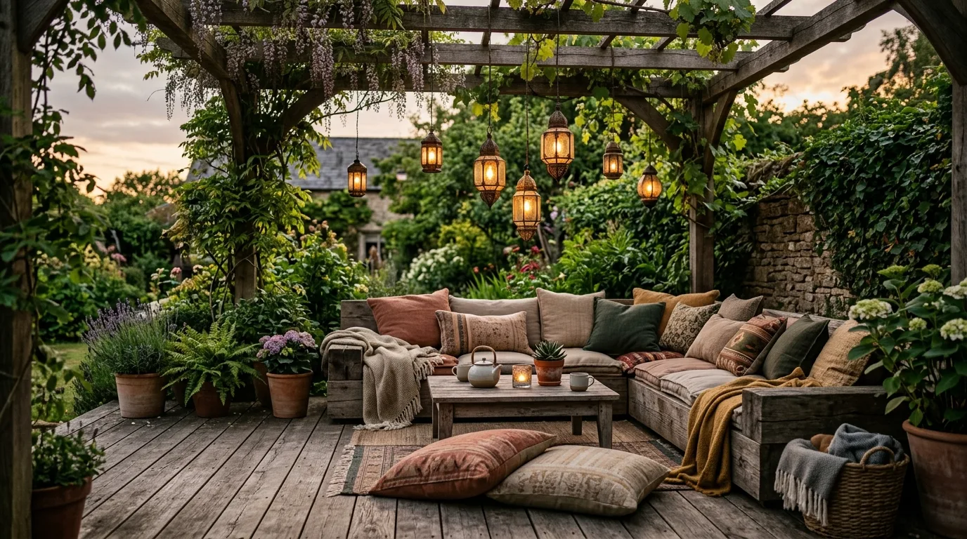 Rustic Patio With Wooden Decking